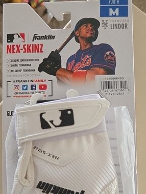 Franklin Kids Nex-Skinz Youth Baseball Glove Back Pad - White